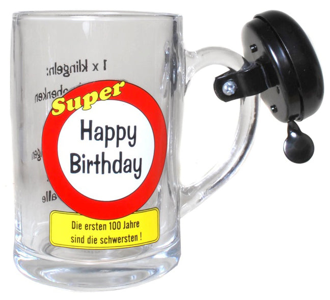 Bierkrug Klingel Happy Birthday
