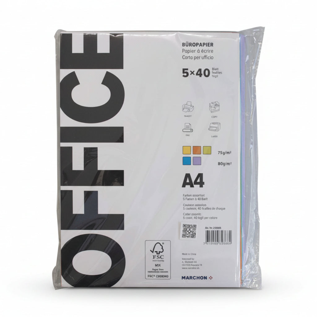 Kopierpapier Office 5 Farben 200 Blätter