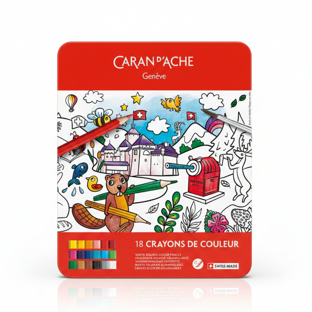 Caran d'Ache Swisscolor Wasservermalbaren Farbstifte Metal 18 Stk