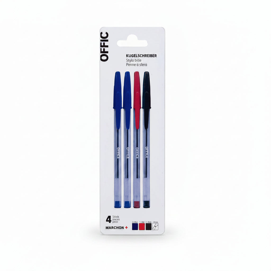 Kugelschreiber 2xblau 1xrot 1xschwarz