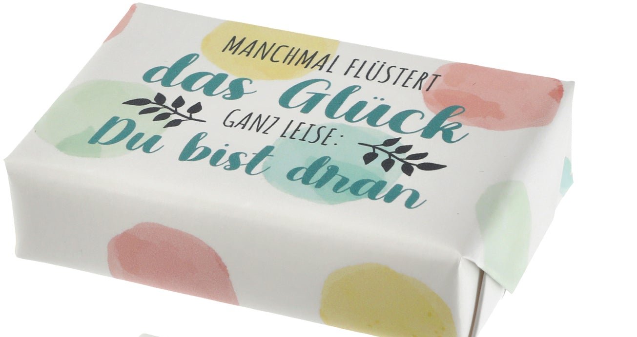 Handseife mit Spruch das Glück