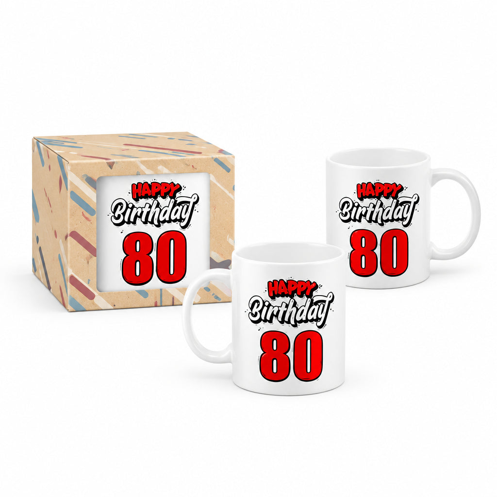 80 Happy Birthday Tasse