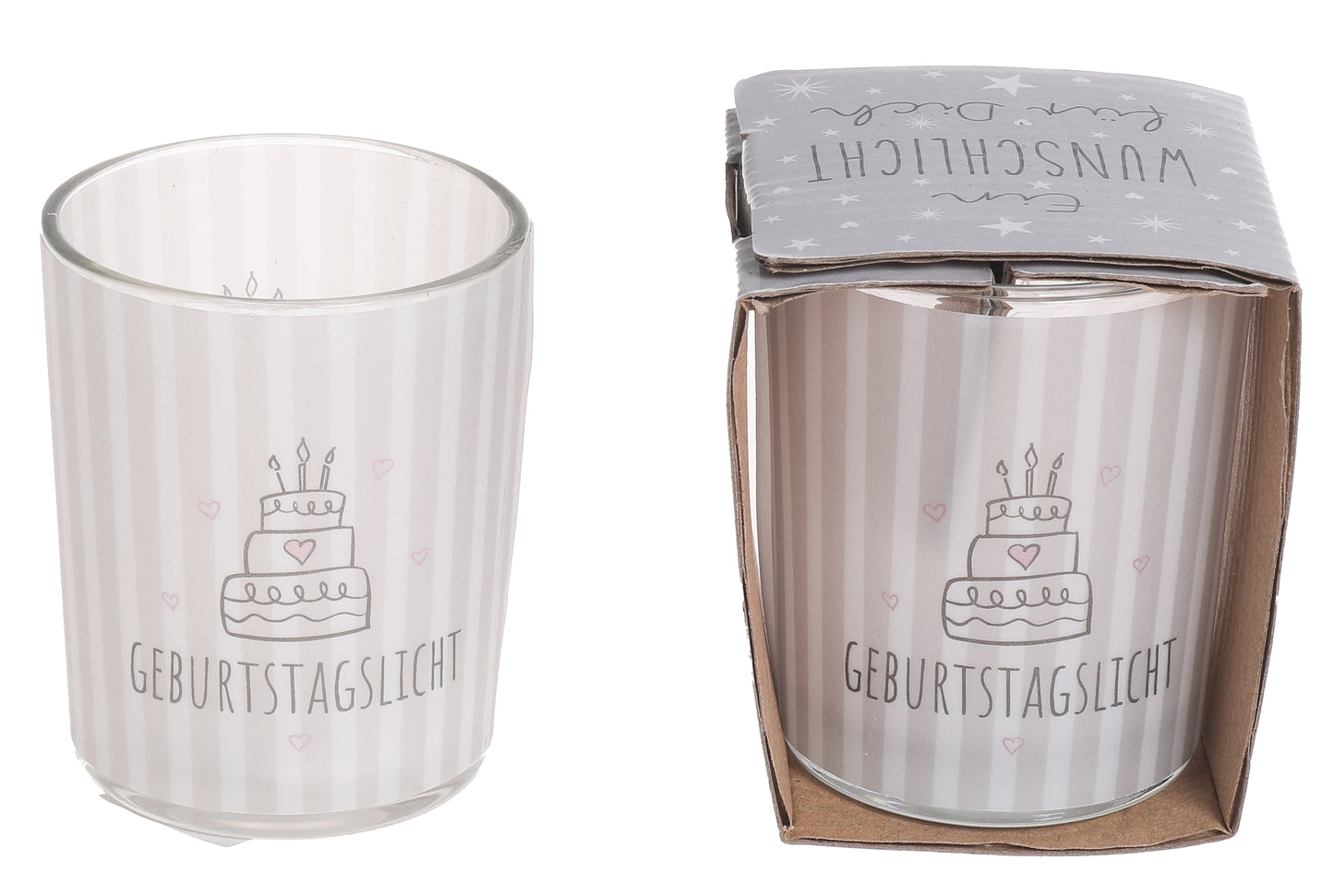 Wunschlicht Glas Geburtstagslicht