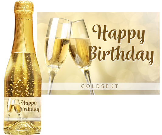 Goldsekt gold Happy Birthday (mit einem Goldbarren-Karton als exklusives Geschenk verpackt)