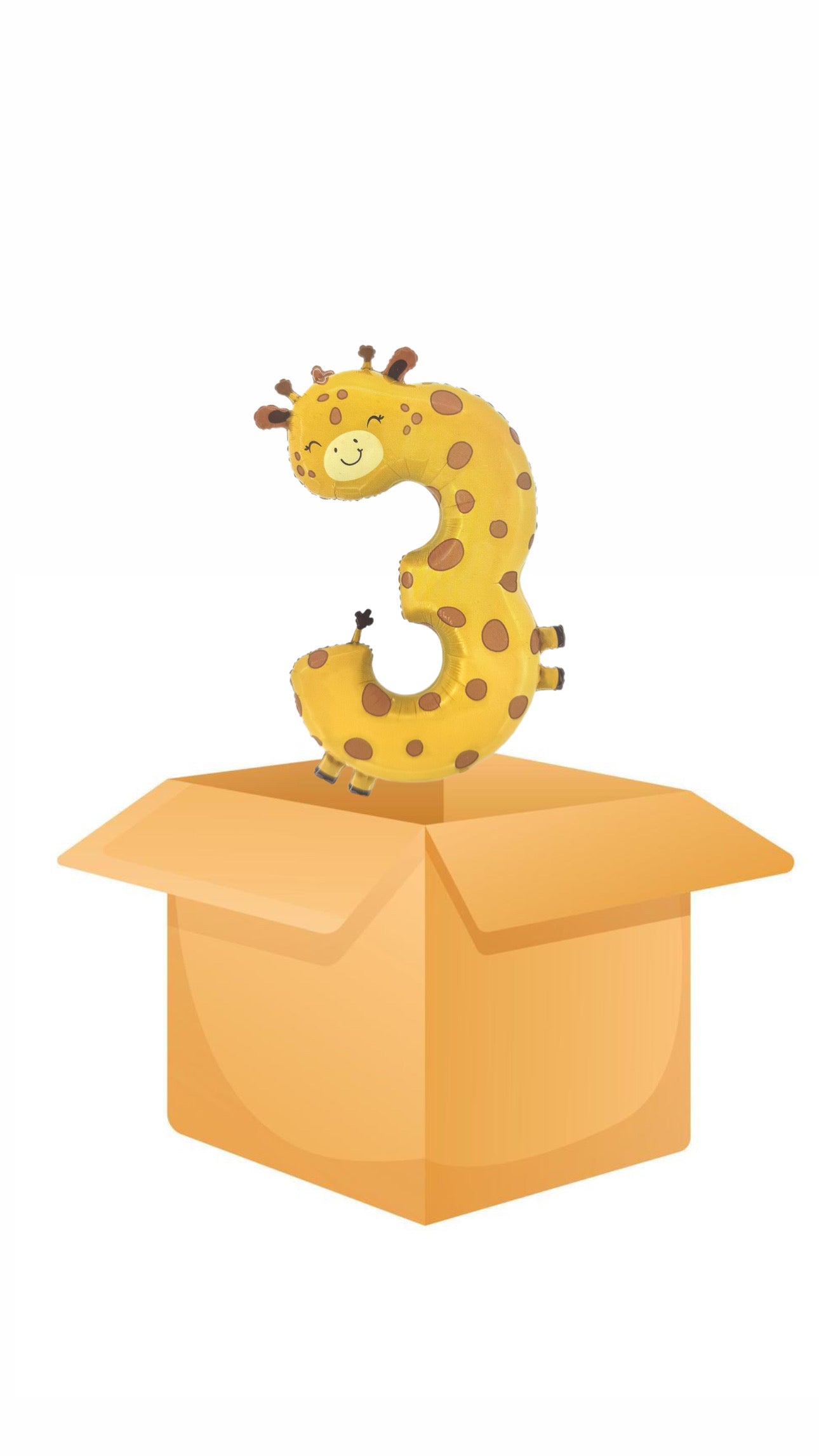 Zahlenballon 3 Giraffe