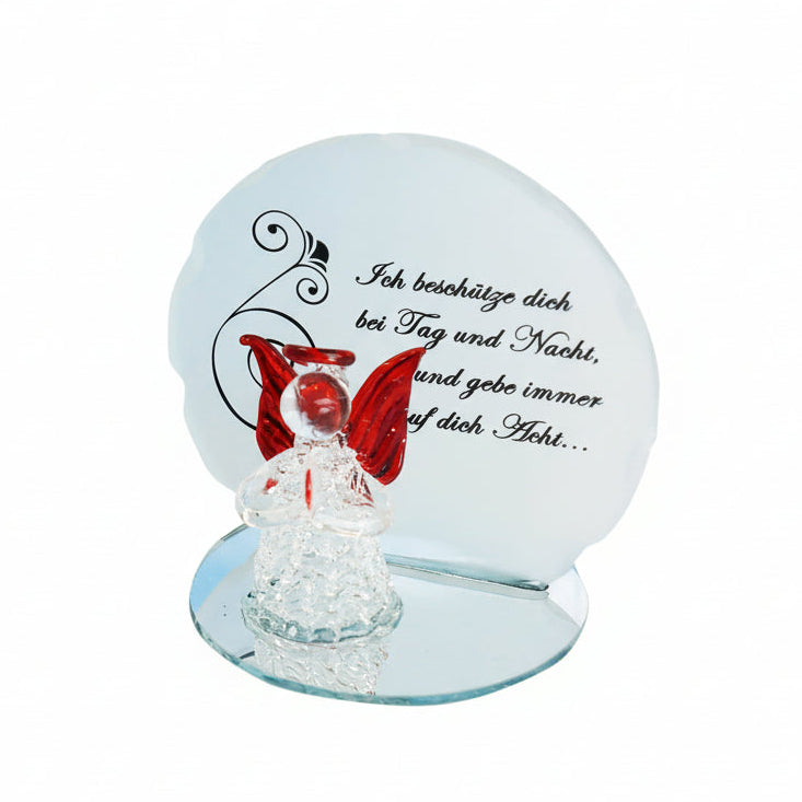 Glas Schutzengel mit Spruch