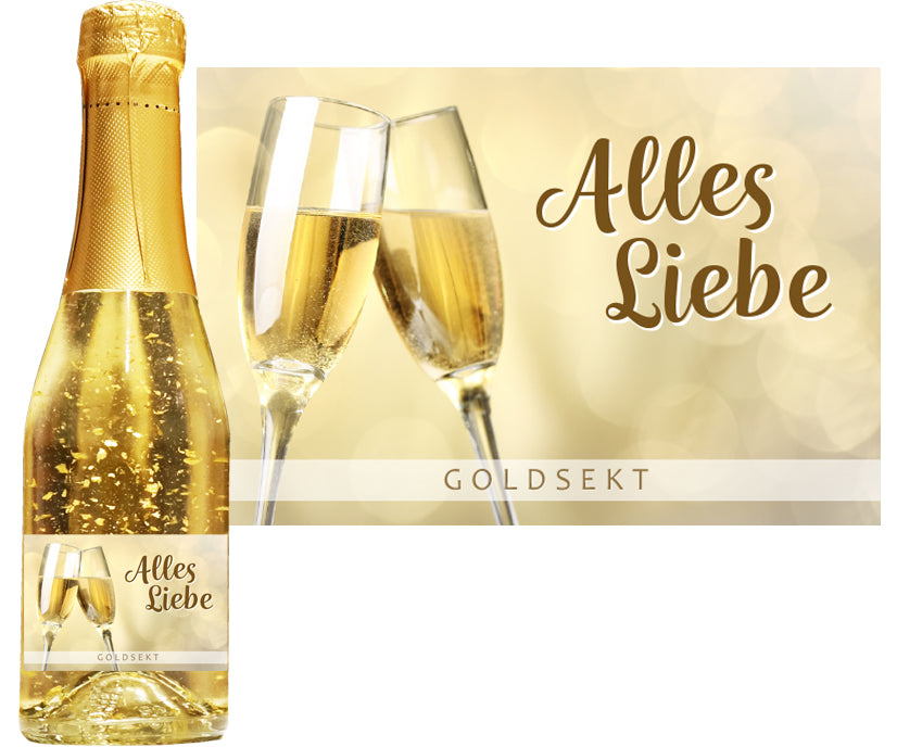 Goldsekt gold Alles Liebe (mit einem Goldbarren-Karton als exklusives Geschenk verpackt)