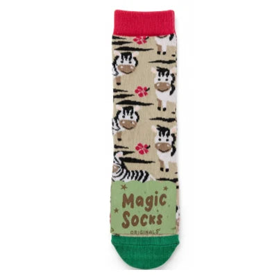 Magische Kindersocken Wildtiere Zebra