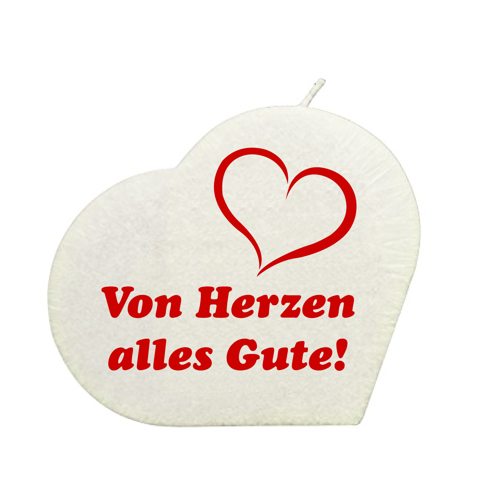 Von Herzen Herzkerze (weiss)