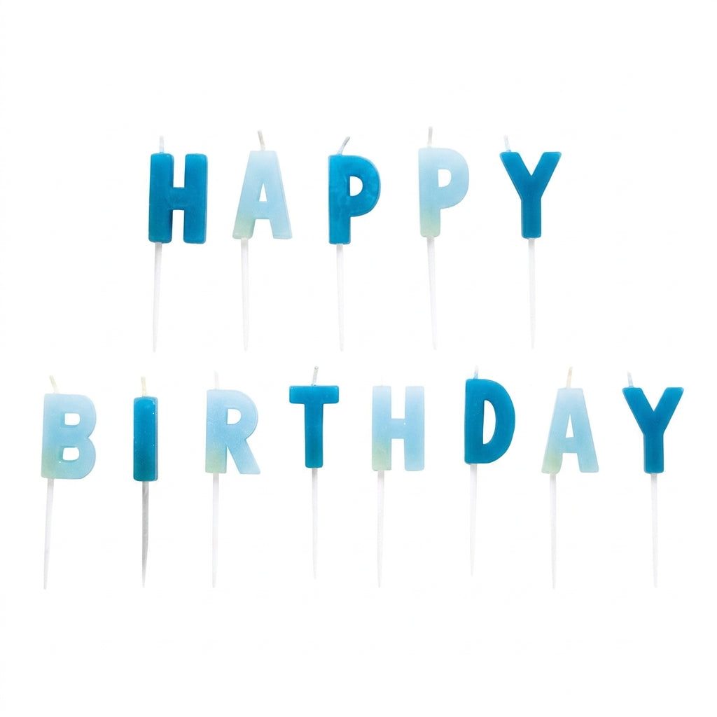 Happy Birthday Kerzen blau