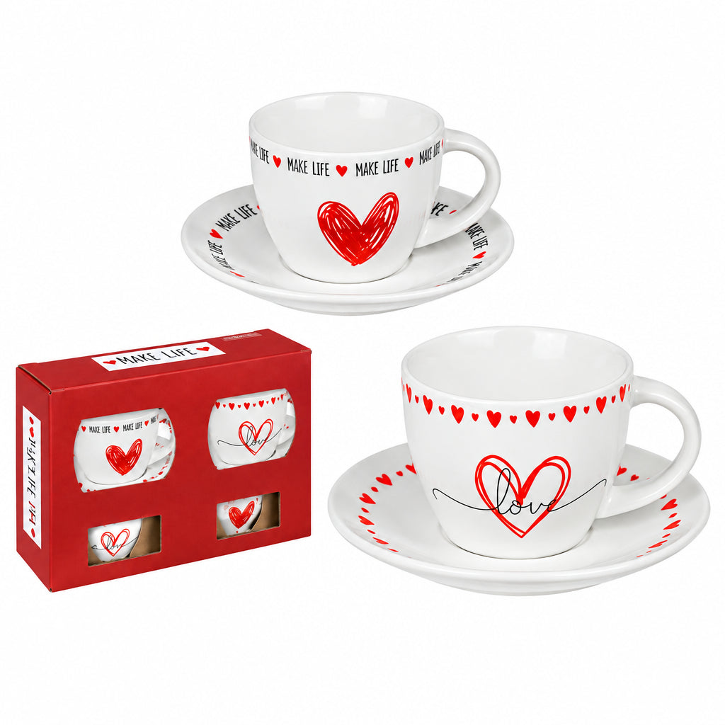 Herz Espresso Tassen Set