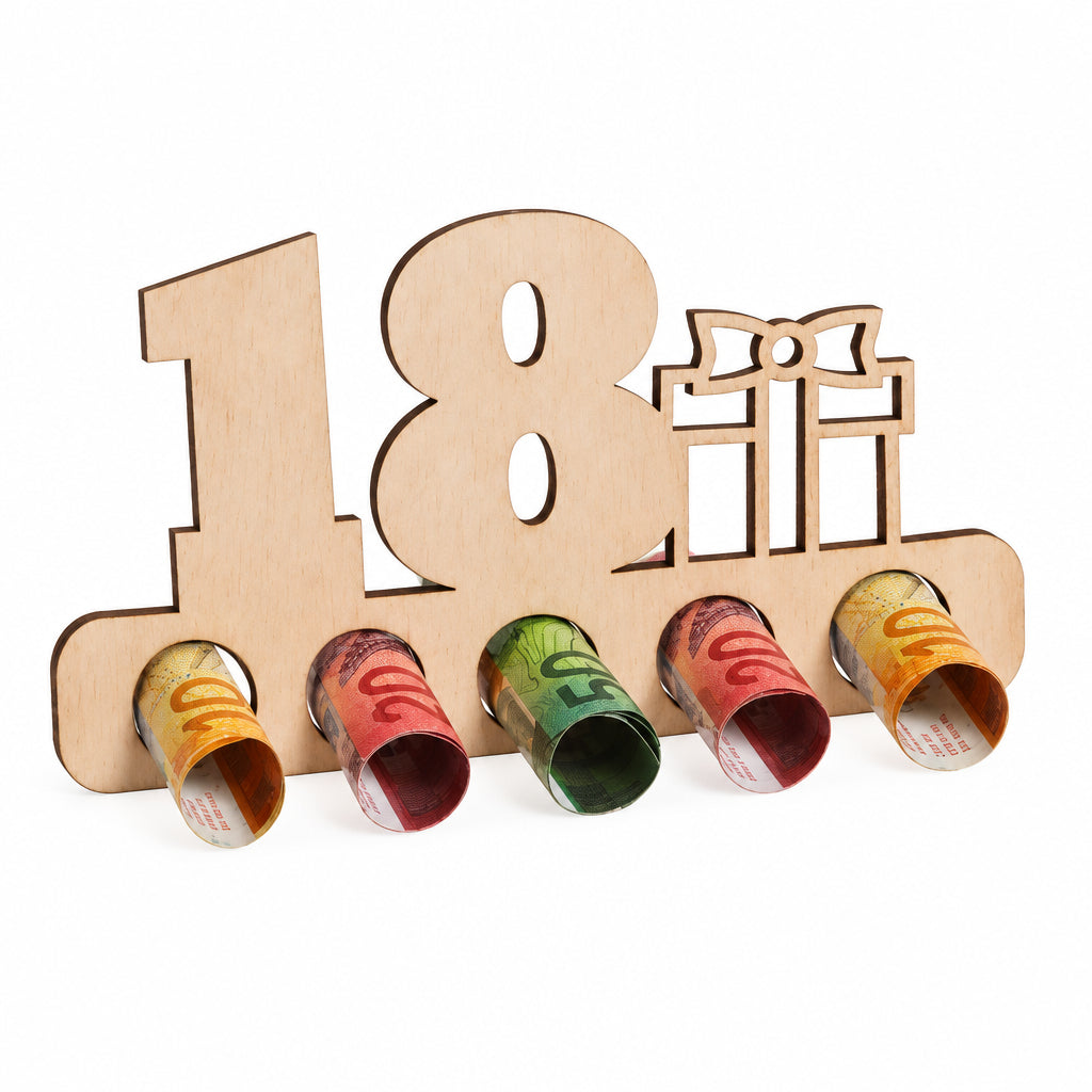 Holz Geldgeschenk 18. Geburtstag