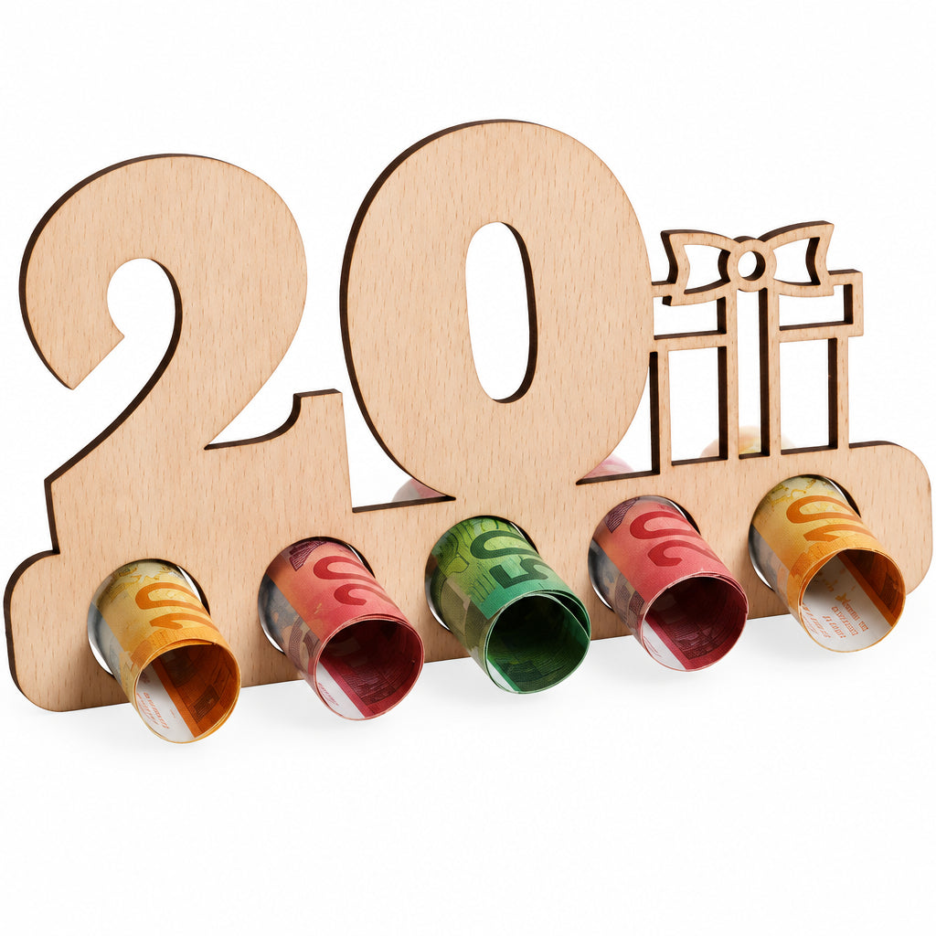 Holz Geldgeschenk 20. Geburtstag