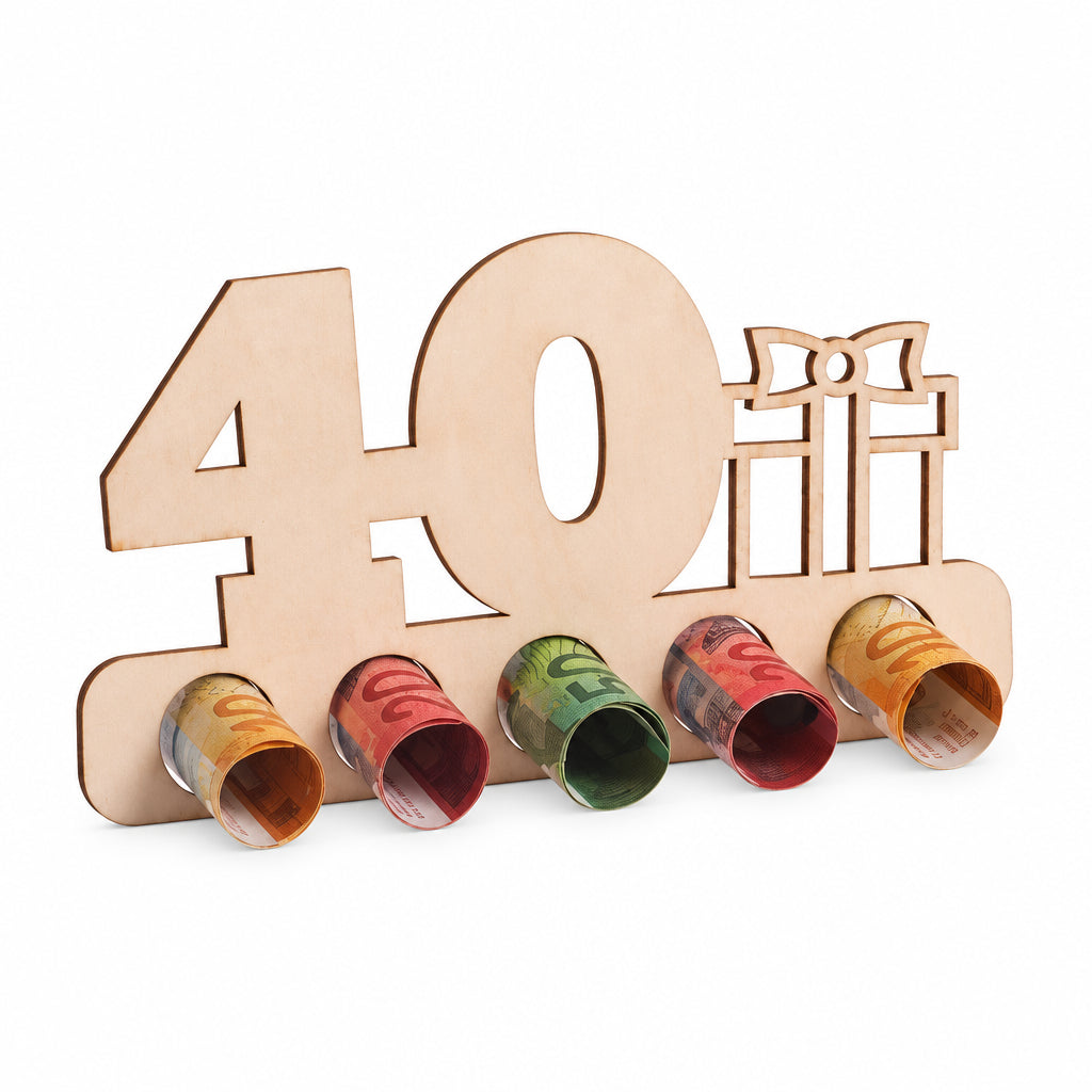 Holz Geldgeschenk 40. Geburtstag