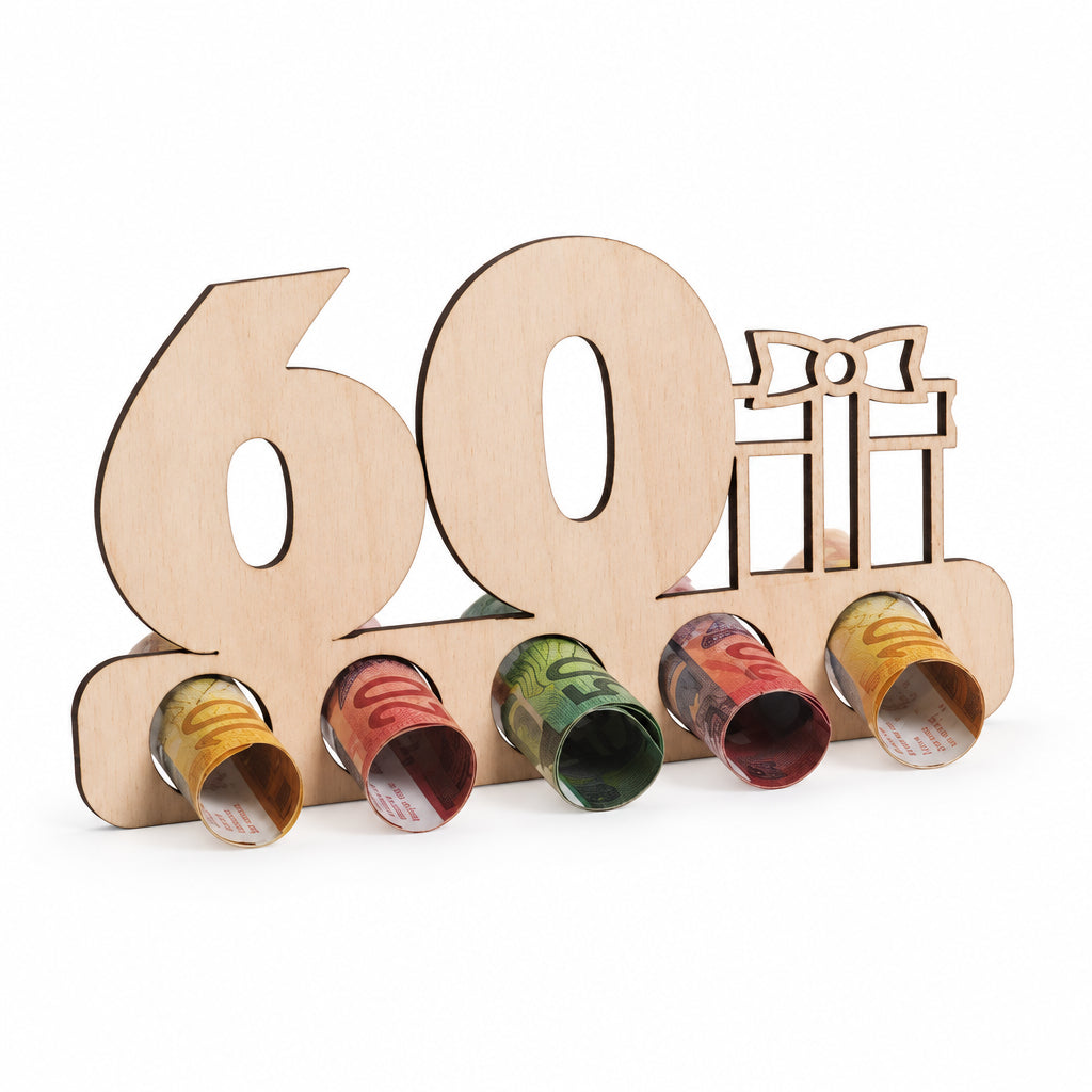 Holz Geldgeschenk 60. Geburtstag
