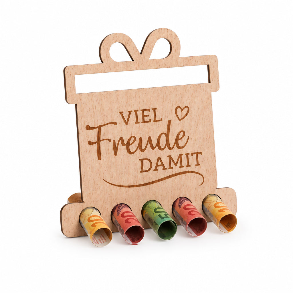 Holz Geldgeschenk Viel Freude