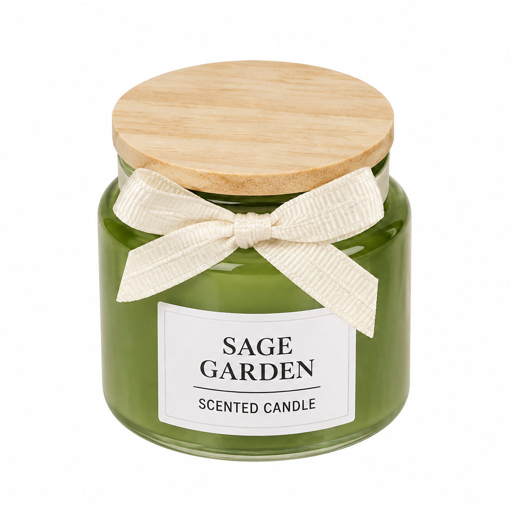 Kerzengläschen mit Holzdeckel Sage Garden