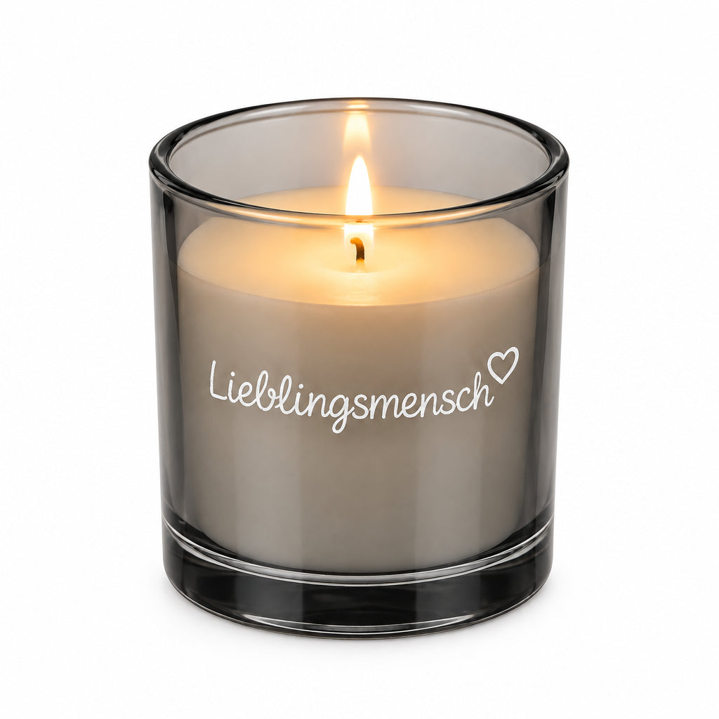 Lieblingsmensch Kerzenglas grau