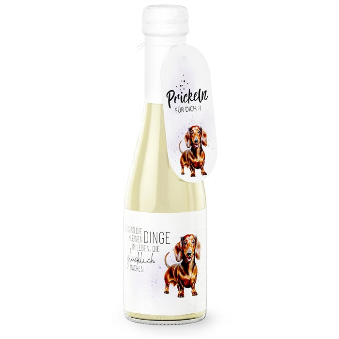 Schaumwein Dackel Glücklich