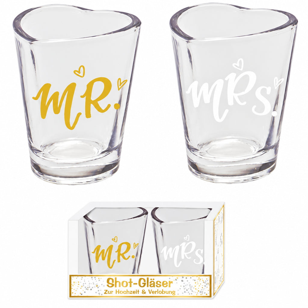 Schnapsgläser Mr & Mrs (2er-Set)