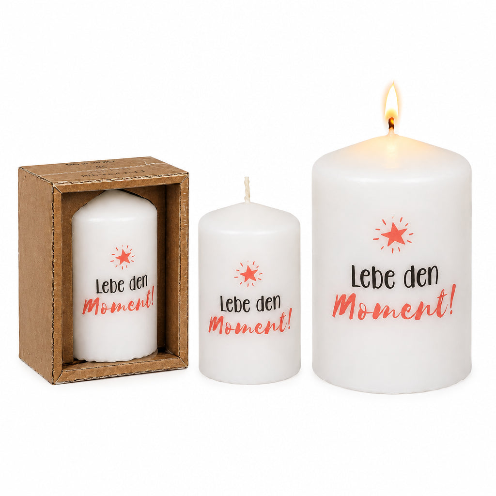 Spruchkerze Lebe Moment