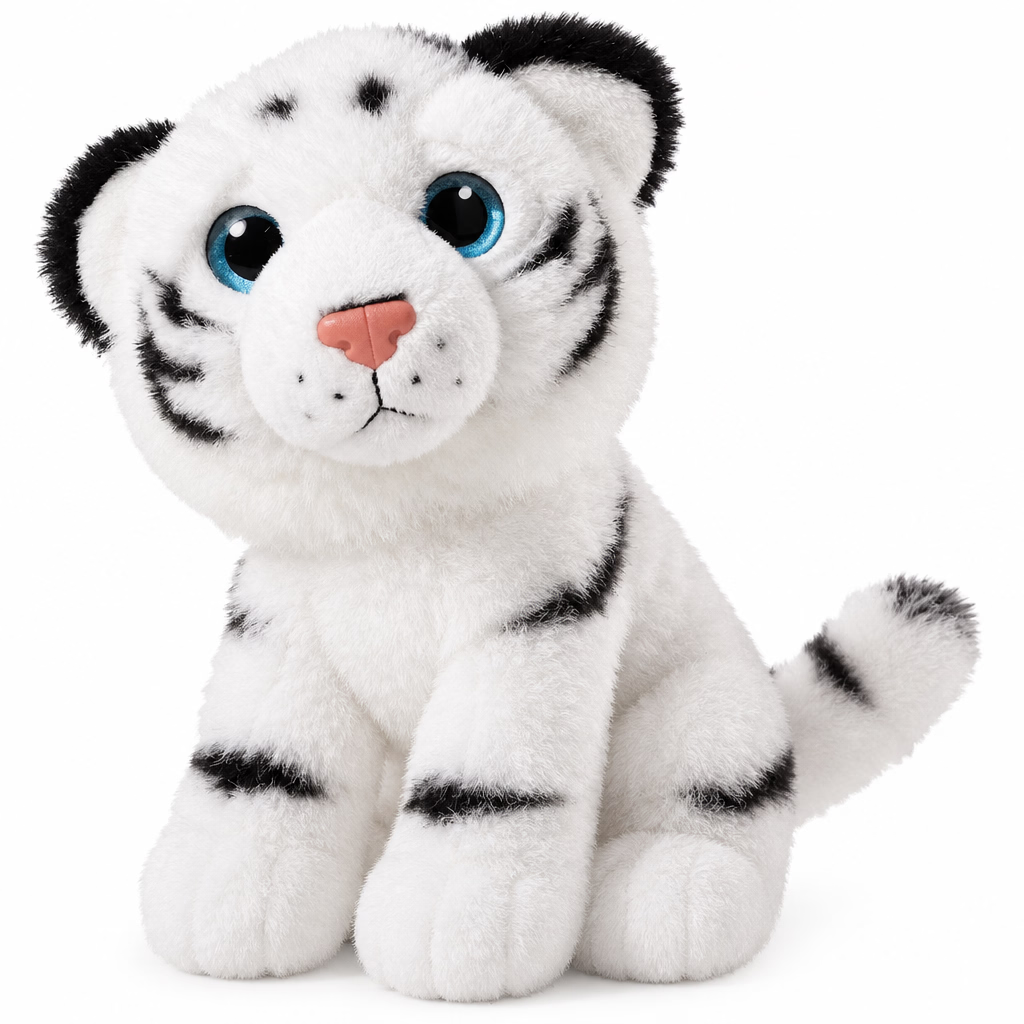 Plüsch Schneetiger sitzend 20cm