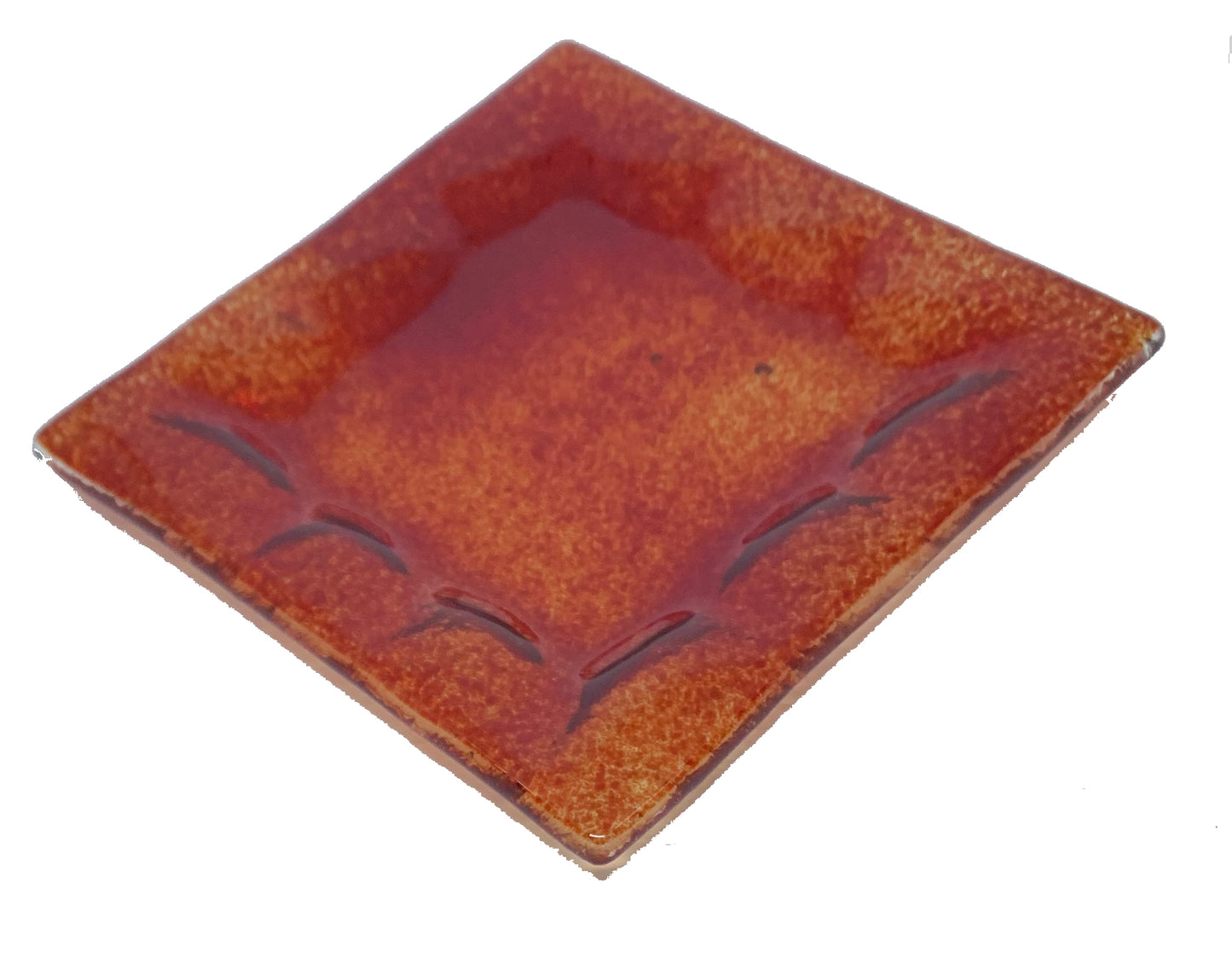 Kerzenteller Glas rot