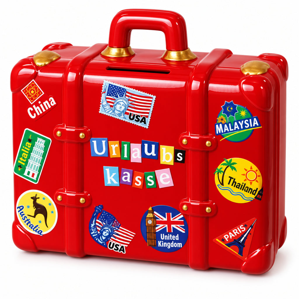 Urlaubskasse rot Koffer