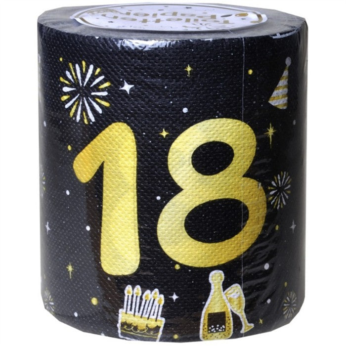 WC-Papier 18. Geburtstag schwarz