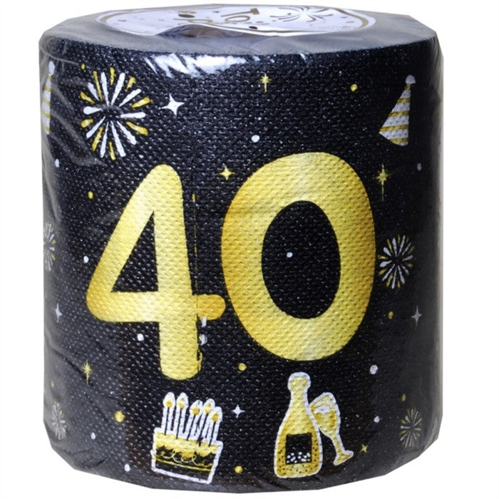 WC-Papier 40. Geburtstag schwarz