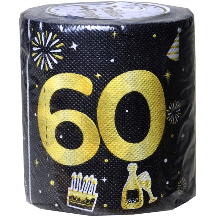 WC-Papier 60. Geburtstag schwarz