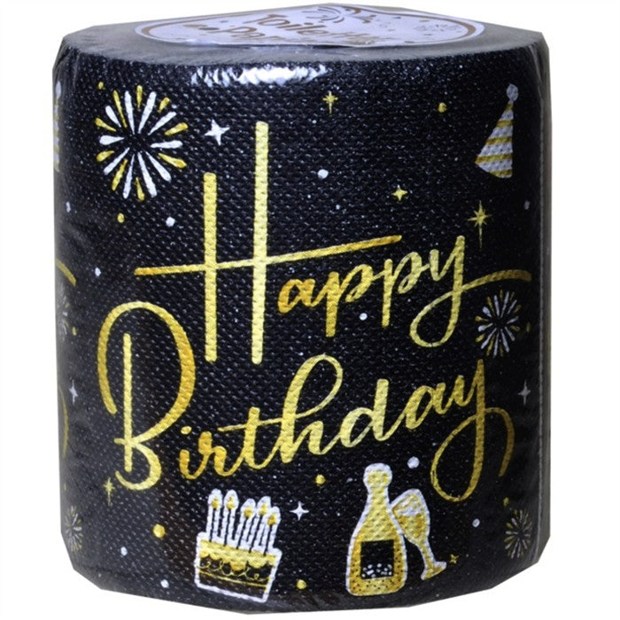 WC-Papier Happy Birthday schwarz
