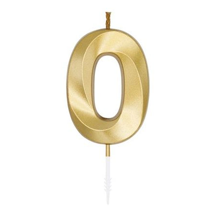 Zahlenkerze 0 gold chrome