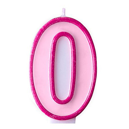 Zahlenkerze 0 rosa