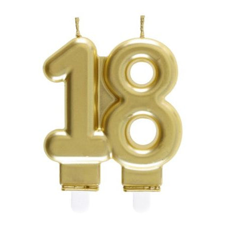 Zahlenkerze 18 gold