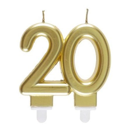 Zahlenkerze 20 gold