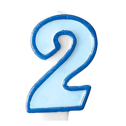 Zahlenkerze 2 blau