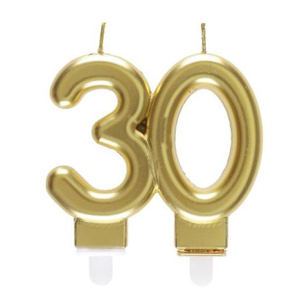 Zahlenkerze 30 gold