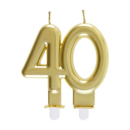 Zahlenkerze 40 gold