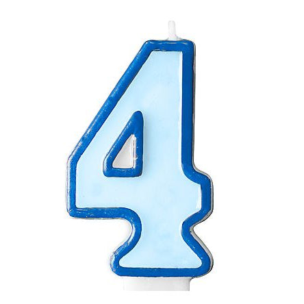 Zahlenkerze 4 blau