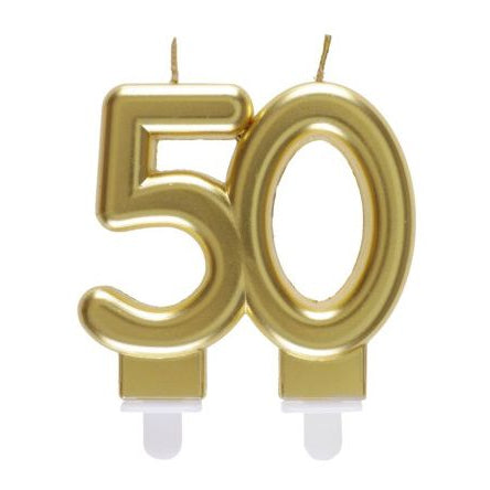 Zahlenkerze 50 gold