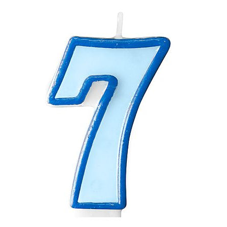 Zahlenkerze 7 blau