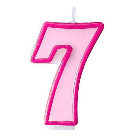 Zahlenkerze 7 rosa